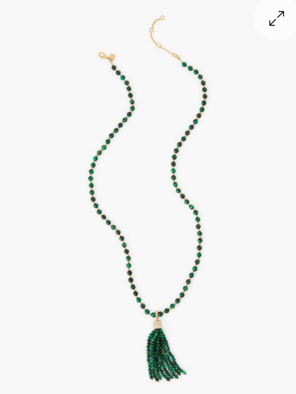 Talbots Winter Sky Tiger's Eye Tassel Necklace